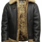 mens aviator b3 world war2 real shearling sheepskin flying jacket austin