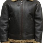 mens aviator b3 world war2 real shearling sheepskin flying jacket austin