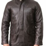 mens leather biker jacket brown
