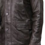 mens leather biker jacket brown