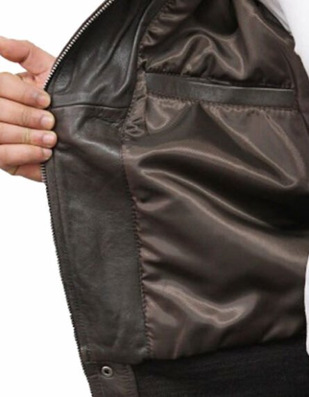 mens leather jacket black