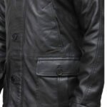 mens leather jacket black