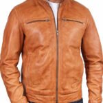 mens leather jacket tan