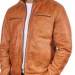mens leather jacket tan