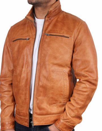 Men's Leather Jacket Tan - Chio - Benz Leather | 100% Real Leather