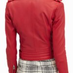 Red leather jacket for women