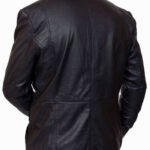 Men’s 4 Pockets Black Leather Biker Jacket