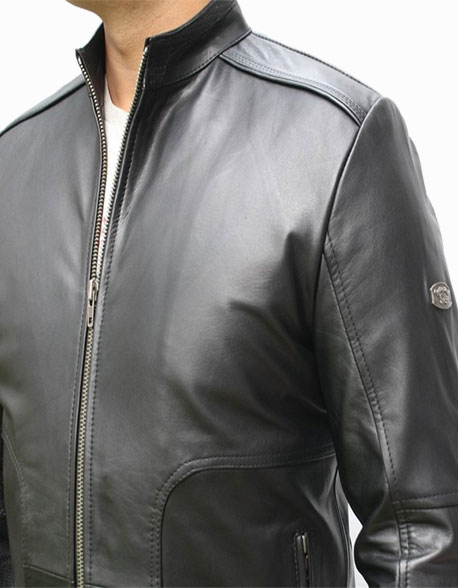 Wave leather jacket