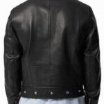Zip Detail Leather Jacket