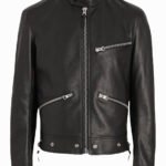 Zip Detail Leather Jacket