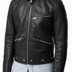 Zip Detail Leather Jacket