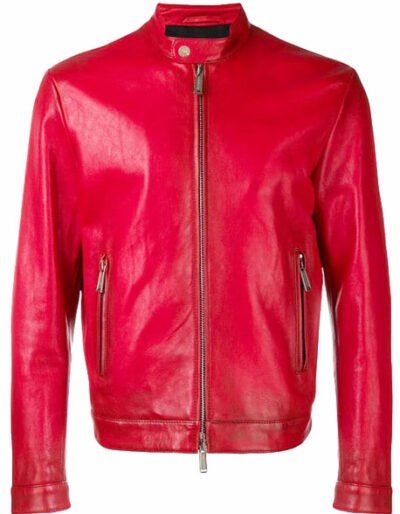 Red leather jacket