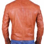 mens leather jacket brown