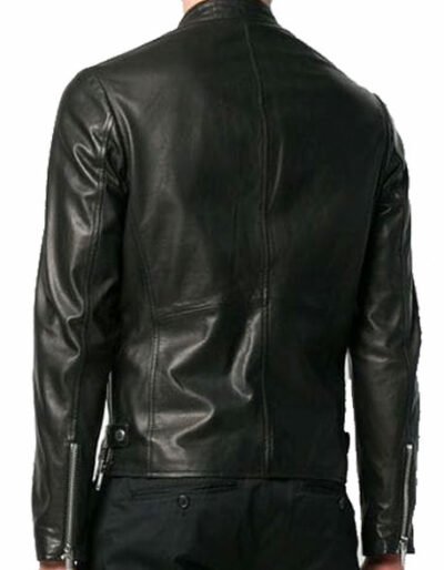 zipped leather jacket
