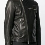 zipped leather jacket