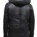 mens hooded luxury sheepskin pea coat german navy long duffle coat
