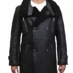 mens luxury sheepskin long duffle coat