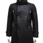 mens luxury sheepskin long duffle coat