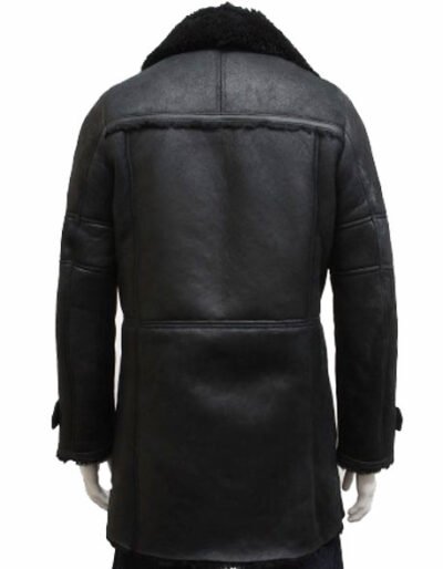 mens luxury sheepskin long duffle coat