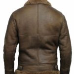 men aviator soft shearling sheepskin leather bomber flying jacket