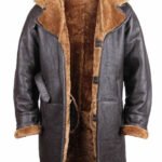 men shearling sheepskin duffle coat