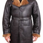 men shearling sheepskin duffle coat