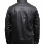 mens leather biker parka jacket coat designer style