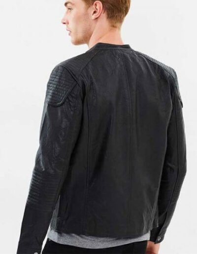 STEVEN MATT BLACK LEATHER JACKET