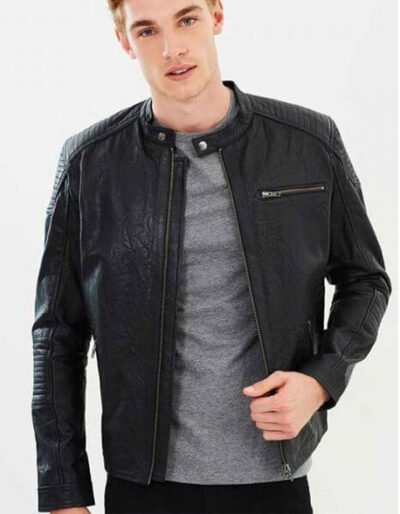 STEVEN MATT BLACK LEATHER JACKET
