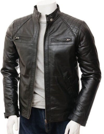 Sibiu Branded Men’s Black Leather Jacket