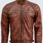 Classic Brown Waxed Leather Jacket