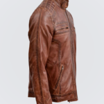 Classic Brown Waxed Leather Jacket