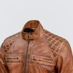 Classic Brown Waxed Leather Jacket