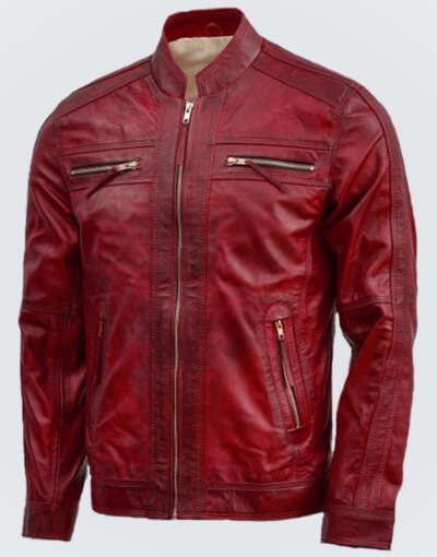 Mens-Vintage-Maroon-Leather-Jacket