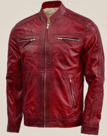 Men's Vintage Maroon Leather Jacket