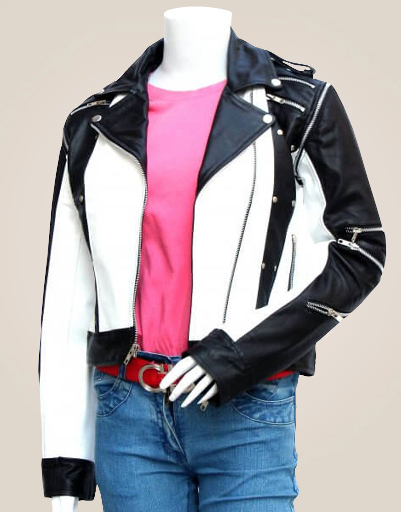 Michael Jackson Black & White WOMEN’S Pepsi Leather Jacket