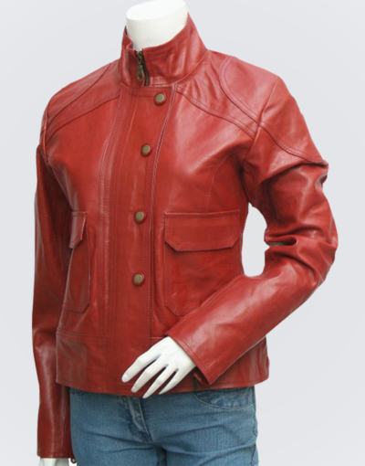 Women’s Lovely Antique Style Maroon Leather Jacket