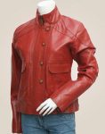 Women's Lovely Antique Style Maroon Leather Jacket