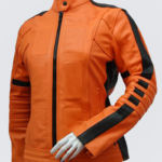 Women’s Orange Leather Jacket