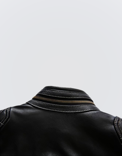 Mens-Genuine-Sheep-Skin-Leather-Biker-Jacket