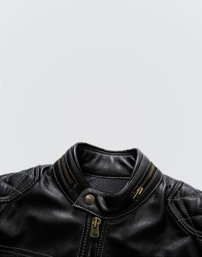 Mens-Genuine-Sheep-Skin-Leather-Biker-Jacket