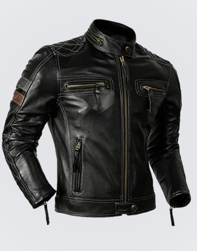 Mens-Genuine-Sheep-Skin-Leather-Biker-Jacket