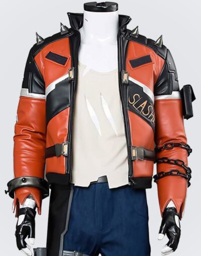 Slasher-76-Black-and-Orange-Biker-Coat3 Slasher-76-Black-and-Orange-Biker-Coat