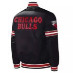 Chicago Bulls Black Satin Varsity Jacket - Image 2