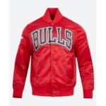 Men Chicago Bulls Satin Varsity Jacket - Image 5
