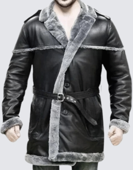 RAF Aviator B3 Black Real Leather Coat