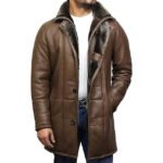RAF B3 Shearling  Leather Bomber Coat - Image 4