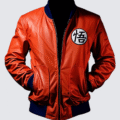 DBZ Guko Kakroat Orange Leather Jacket
