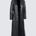 Women's Long Black Lambskin Leather Trench Coat – Elegant, Timeless & All-Season Wear - Image 1