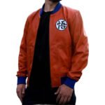 DBZ Goku Kakarot Orange Leather Jacket – Anime-Inspired Bomber for Cosplay, Streetwear & Riders - Image 4